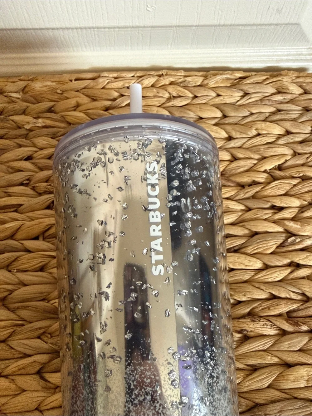 Starbucks 2022 Holiday Silver Glitter 24 Oz. Cold Cup